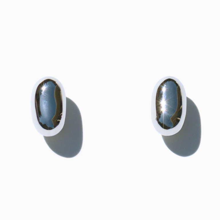 Mini Bean Earrings - Sterling Silver