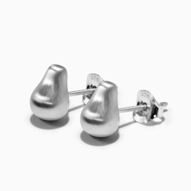 Mini Pear Earrings - Sterling Silver