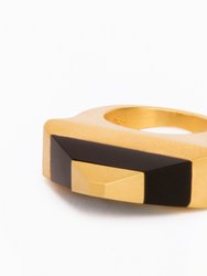 Pris Ring - Gold/Onyx