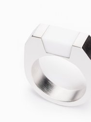 Syd Ring - Silver/white Agate