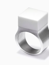 Vector Ring - Silver/White Agate