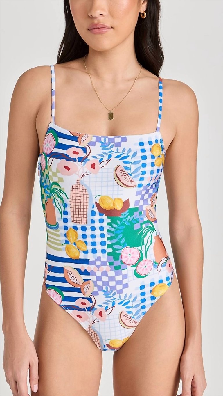 Fresco One Piece Swimsuit In Picnic Print - Picnic Print