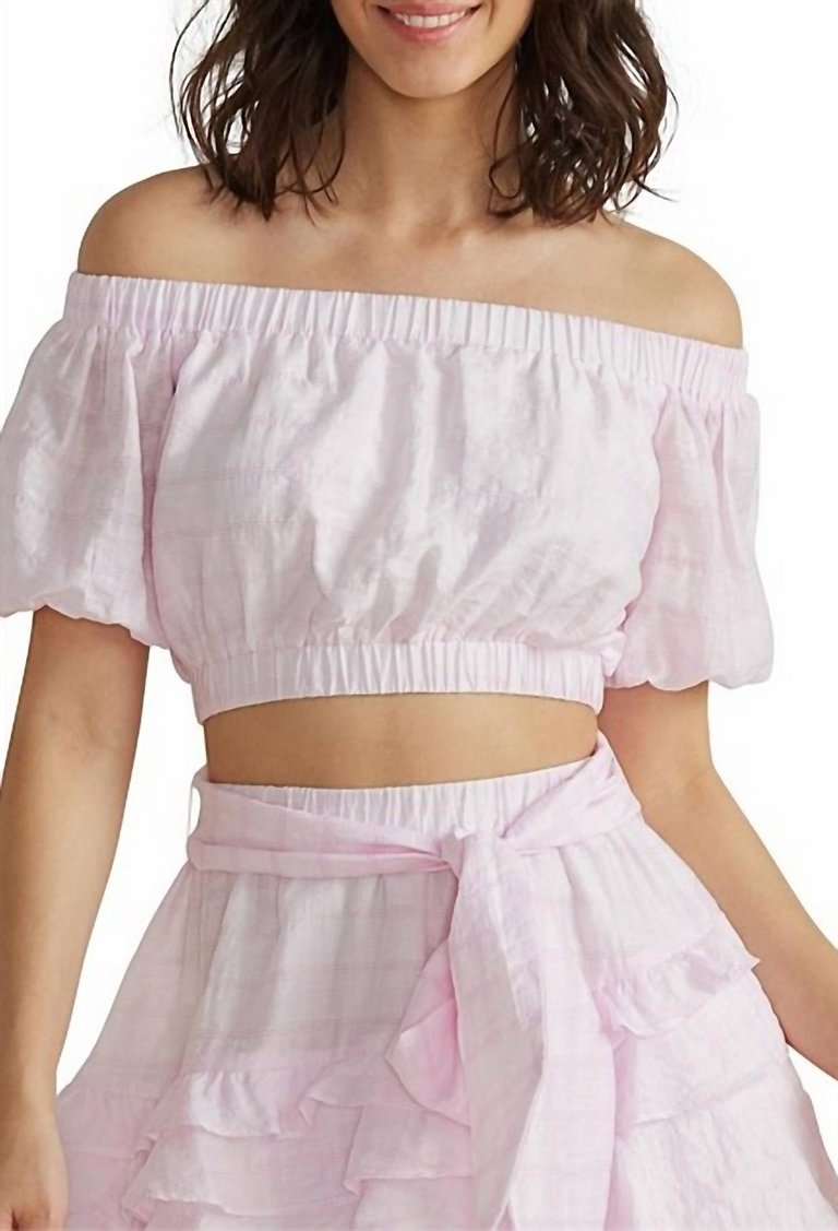 Nive Cropped Top - Pink White Combo