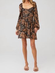 Persian Paradise Mini Dress - Black/Brown