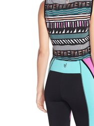 Personal Best Sleeveless Geometric Tank Crop Top