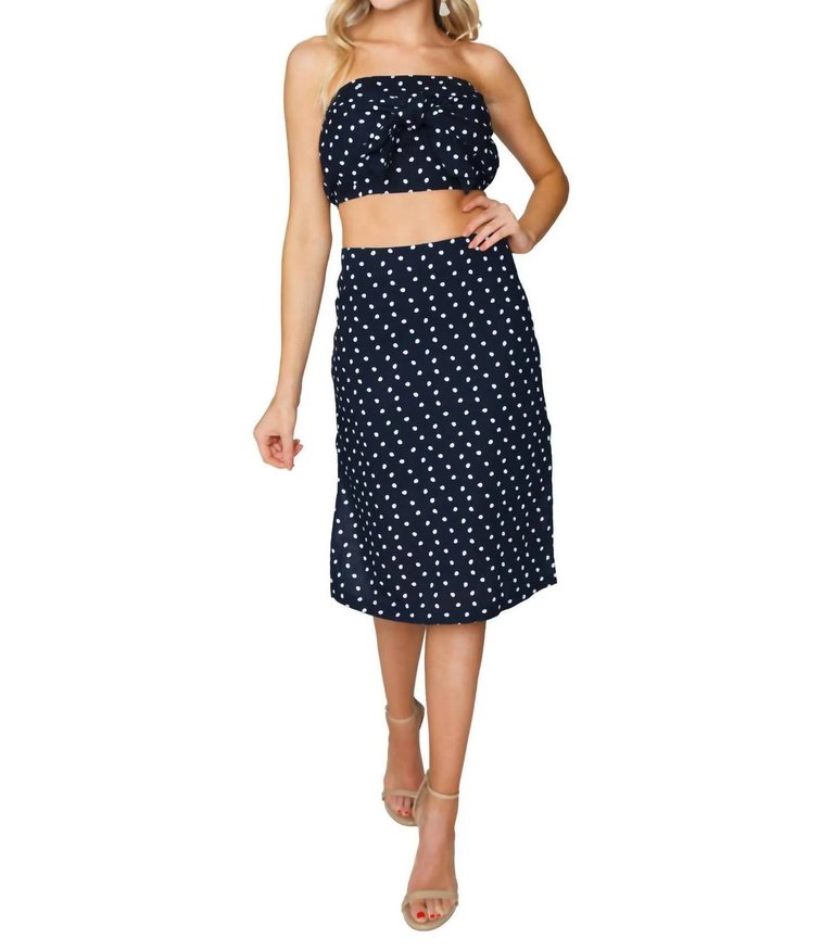 Pip Spot Midi Pencil Skirt - Navy - Navy