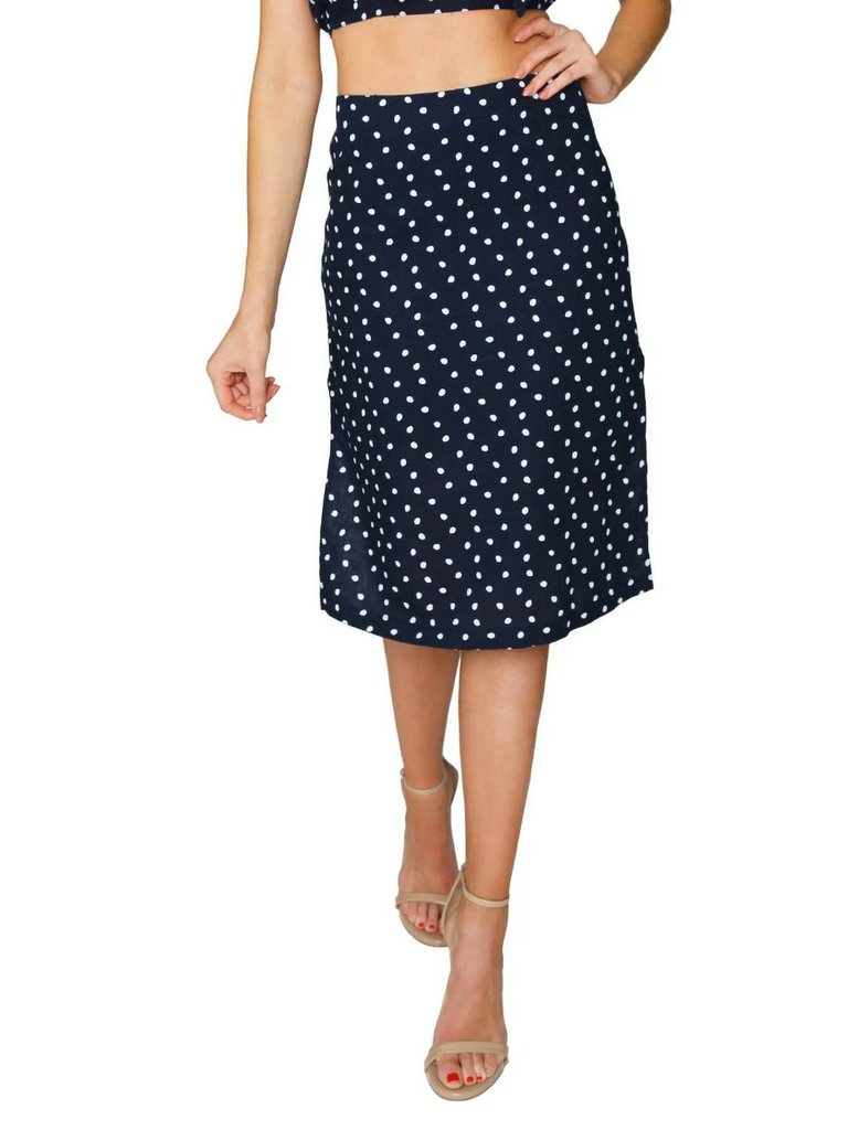 Pip Spot Midi Pencil Skirt - Navy