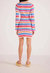 Wilma Pointelle Knit Dress In Multi Stripe