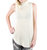 Women Bittersweet Chunky Wool Mock Neck Tunic Sweater Top - White