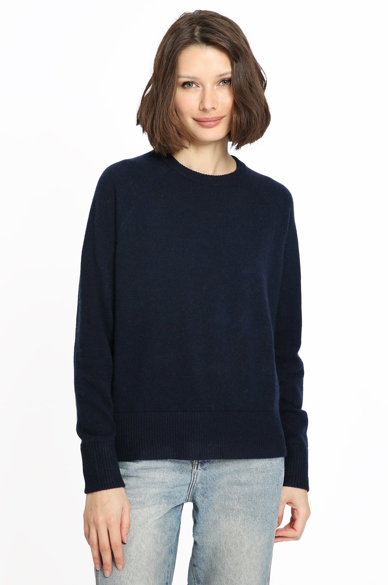 Cah Raglan Pullover With Fashioning - Black