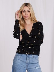 Cashmere Foil Star Cardigan