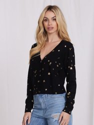 Cashmere Foil Star Cardigan