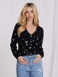 Cashmere Foil Star Cardigan