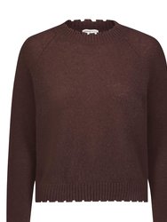 Cashmere Frayed Edge Cropped Sweater