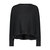 Cashmere Long Sleeve Cropped Crew Sweater - Black