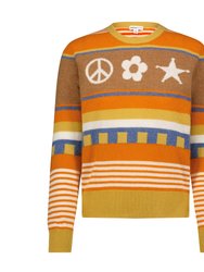 Cashmere Peace At The Saloon Crewneck Sweater - Multi Combo