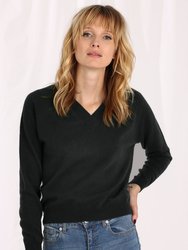 Cashmere Raglan V-neck Sweater
