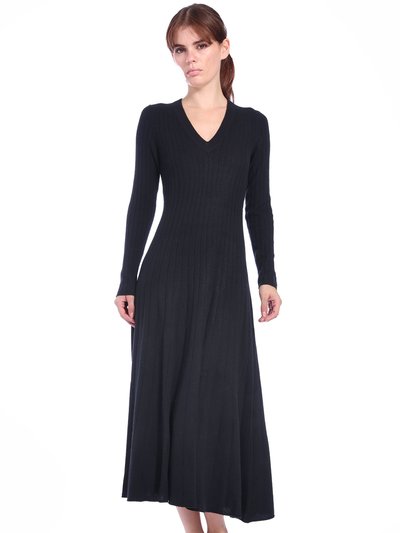 Minnie Rose Cashmere Ribbed V-Neck Maxi Dress product