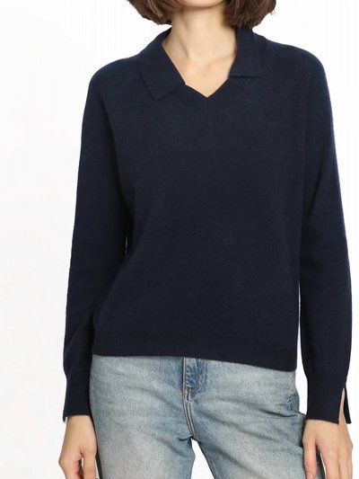 Minnie Rose Cashmere V-Neck Pullover Wth Collar product