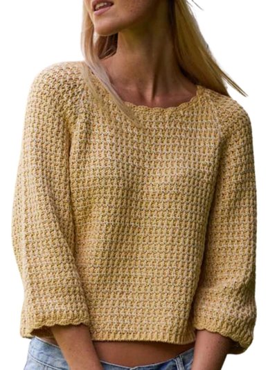 Minnie Rose Chunky Tape Cotton Blend Textured Crew Pullover Sweater product