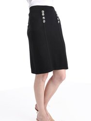Cotton Blend Sailor Pencil Skirt