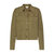 Cotton Blend Solid Shacket - Army Green