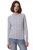 Cotton Cable Long Sleeve Crew With Frayed Edges Sweater - Light Heather Grey