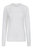 Cotton Cable Long Sleeve Crew With Frayed Edges Sweater - White