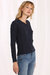 Cotton Cable Long Sleeve V-Neck With Frayed Edges Sweater