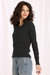Cotton Cable Long Sleeve V-Neck With Frayed Edges