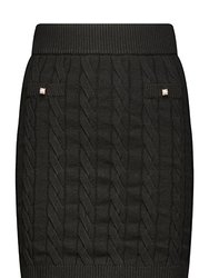 Cotton Cable Mini Skirt - Black