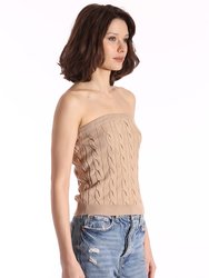 Cotton Cable Strapless Top
