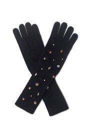 Cotton Cashmere Beaded Gloves
