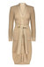 Cotton Cashmere Belted Ribbed Long Cardigan Dress - Brown Sugar
