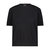 Cotton Cashmere Boxy Frayed Tee - Black