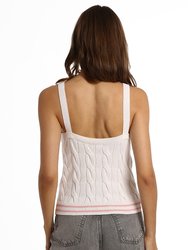 Cotton Cashmere Cable Bralette With Tipping