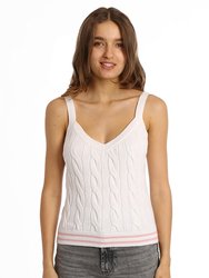 Cotton Cashmere Cable Bralette With Tipping