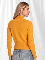 Cotton Cashmere Cable Turtleneck Sweater