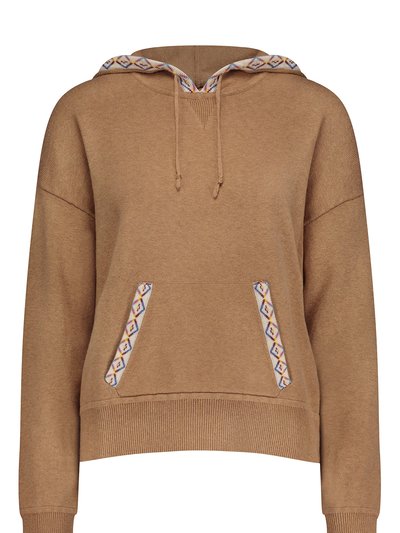 Minnie Rose Cotton Cashmere Embroidered Fringe Hoodie product