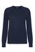 Cotton Cashmere Frayed Edge Crew Sweater - Navy