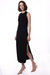 Cotton Cashmere Frayed Edge Maxi Tank Dress - Black