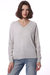 Cotton Cashmere Frayed Edge V Sweater