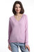 Cotton Cashmere Frayed Edge V Sweater