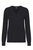 Cotton Cashmere Frayed Edge V Sweater - Black