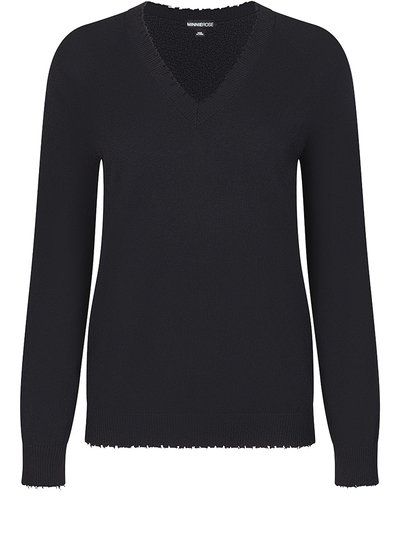 Minnie Rose Cotton Cashmere Frayed Edge V product