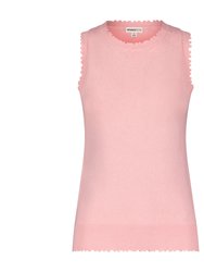 Cotton Cashmere Frayed Tank - Pink Pearl