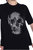 Cotton Cashmere Frayed Tee With Skull Embellishment