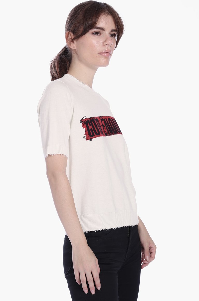 Cotton Cashmere Good Enough Frayed Edge Tee  FINAL SALE