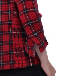 Cotton Cashmere Mixed Plaid Blazer  FINAL SALE