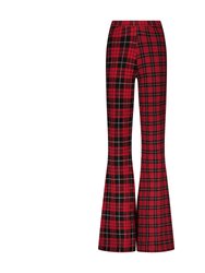 Cotton Cashmere Mixed Plaid Pant - Red Combo